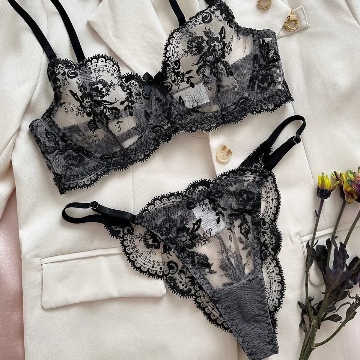 Varnosa 2479 Transparan bralet set